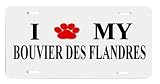 Bouvier Des Flandres Paw Love Dog Vanity Auto License Plate
