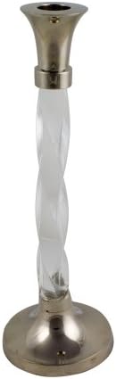 Curved Clear Crystal Candle Stand