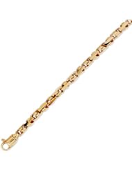 14K Solid Yellow Gold HipHop Bullet Chain Bracelet 4.5mm (5/32 in.) - 8.5 in.