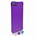 Ballistic LS0955-M985 LS Smooth Case for iPhone 5, Purple TPU with 4 White, 4 Purple, 4 Black, 4 Teal Bumpers - 1 Pack - Retail Packaging - Purple