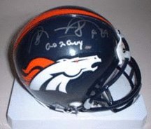 Shannon Sharpe Autographed Denver Broncos Riddell Mini Helmet with 