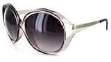 Sunset Strip 1905 Women's Designer Sunglasses with Patterned Frames and Large Lenses (Purple/Chrome + Smoke)