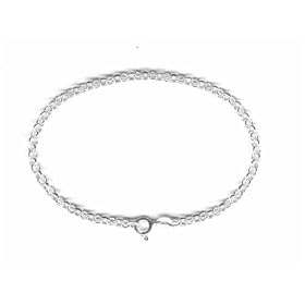 Buy Sterling Silver Rolo Link Charm Bracelet by SilverSpeck.com