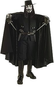 masks guy fawkes:Rubie's Co Grand Heritage Collection Deluxe V Costume, Black, Standard