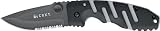 CRKT Ryan Model 7 Folding Knife, 3.5in, Serrated Drop Point, Black Textured Zytel Handle 6813Z