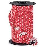 Berwick 3800813 Reverse Dots Curling Ribbon, 3/8-Inch Wide by 250-Yard Spool, Red
