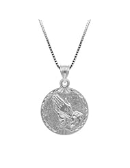 Sterling Silver Diamond Cut Praying Hands Necklace Pendant with Box Chain