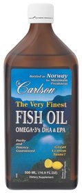 Carlson Labs Very Finest Liquid Fish Oil 16.9 Fl. Oz. Lemon Frustration Free Packaging