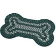 Pet Studio Green Braided Polypropylene Bone Shaped Dog Rug- 30 length x 18 width