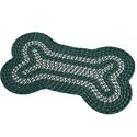 Pet Studio Green Braided Polypropylene Bone Shaped Dog Rug- 30" length x 18" width