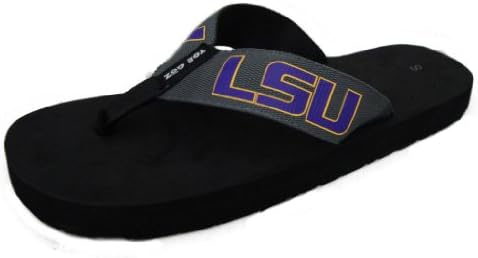 Toegoz Unisex Louisianna State University Graphite Flip Flops Small US