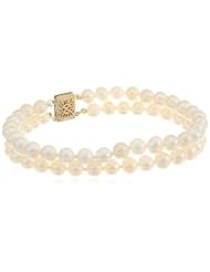 14k Yellow Gold and AA-Quality Freshwater Cultured Pearl Double-Row Bracelet (5.5-6 mm)