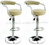 BRAND NEW PAIR OF CREAM FAUX LEATHER STOOLS