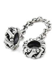 Genuine Ohm Beads (TM) Product. 925 Sterling Silver Banded European Charm Safety Chain. 100% Satisfaction Guaranteed.