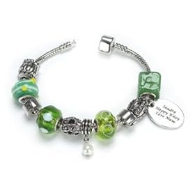 (21cm) Personalised Emerald Charm Bracelet