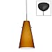 Besa Lighting 1JC-412480-LED-BR 1X6W GU24 Cierro LED Pendant with Amber Matte Glass, Bronze Finish