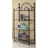 "sunburst" Design Wrought Iron Style 4 Tier Rack / Bookcase With Glass Shelves