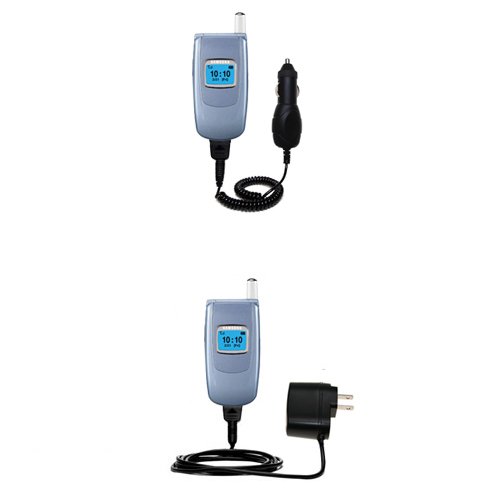Essential Kit for the Samsung SGH-S500 - includes Car and Wall Charger with Rapid Charge Technology - Gomadic Brand w/ TipExchange Technology