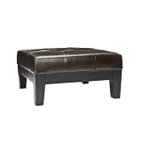 Safavieh Hamilton Square Brown Leather Ottoman