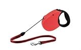 Flexi Freedom Soft Grip Retractable Cord Dog Leash, Small, 16-Feet Long, Supports up to 26-Pound, Red/Black