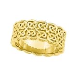 14K Yellow Gold Celtic Wedding Band Ring-8mm