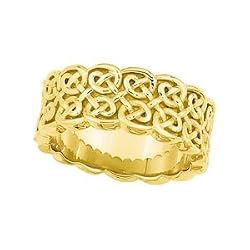 14K Yellow Gold Celtic Wedding Band Ring-8mm