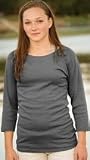 Juniors Baby Rib 3/4 Sleeve T-Shirt