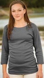 Juniors Baby Rib 3/4 Sleeve T-Shirt