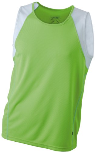 James & Nicholson Herren Running Tank, lime-green/white, S, JN395 limwh Preisvergleich