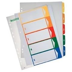 Leitz Register PC-beschriftbares/1291-00-00 A4, farbig/transparent 1-5