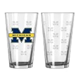 Michigan Wolverines Satin Etch Pint Glass Set