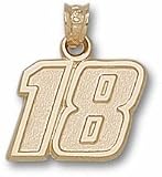 Kyle Busch Medium Driver Number 18 1/2 Pendant - 14KT Gold Jewelry