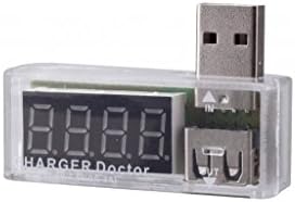 LBRNO USB Mini LED Protable Charger Doctor Current Test Tool Voltage Test Tool Amp Volt Reader For Solar Panel Voltmeter Battery Power Bank Ampmeter Wall Charger Smartphone Tablet Gadget Charging Status-White