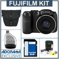 Fujifilm FinePix S1800 Digital Camera Kit - Black - with 4GB SD Memory Card, Camera Case, USB 2.0 SD Card Reader, Professional Lens Cleaning Kit