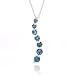 14K White Gold 1.00 Carat Blue Diamond Journey Pendant w/18 Chain