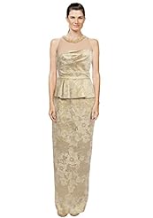 Acetate/Cotton/Metallic/Nylon/Polyester Jacquard Peplum  Dress