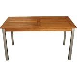 Garden Patio Outdoor Aluminium Teak Table pre treated 140x80cm Stylish And Durable Furniture For Your Garden