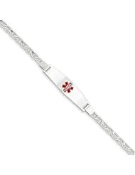 14k White Gold 7in Medical Jewelry ID Bracelet. Metal Wt- 7.19g