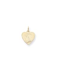 14k Girl Head on .013 Gauge Engravable Heart Disc Charm