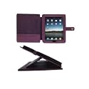 Executive 3 in 1 multi angle Purple Leather Case Stand for Apple  iPad by totaldiscountstores