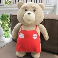 Big size Teddy Bear Ted 2 Plush Toys In Apron 48CM Soft Stuffed Animals Ted Bear Plush Dolls for baby kids gifts