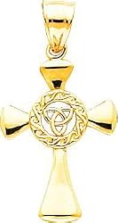14K Gold Celtic Knot Cross Pendant