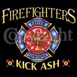 Firefighters Kick Ash Adult T-Shirt