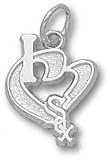Chicago White Sox Solid Sterling Silver ''I Heart SOX'' 1/2'' Pendant