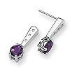 Diamond & Amethyst Sterling Silver Earrings