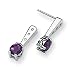 Diamond & Amethyst Sterling Silver Earrings