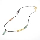 Mixed Metal Feather Drop Necklace by Sibilia