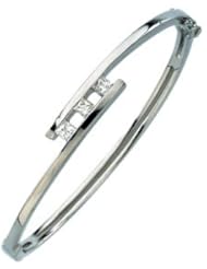5/8 Ct Tw Diamond 3-Stone Bangle Bracelet by US Gems