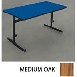 24 x 36 Computer Table - Adjustable - Medium Oak (Medium Oak) (26H x 36W x 24D)