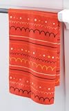 Vintage Orange Scalloped Dishtowel